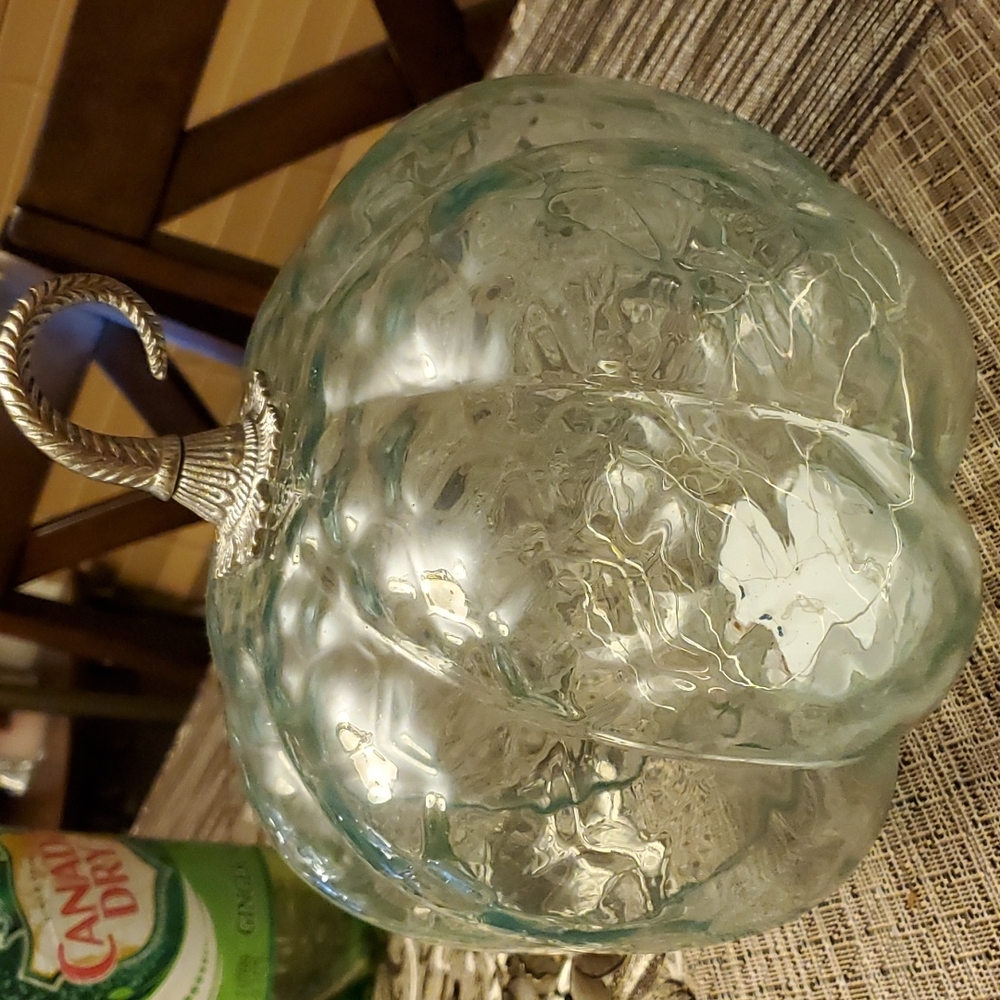 Light up glass pumpkin